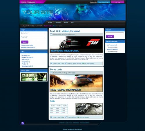 Egamers Drupal Theme