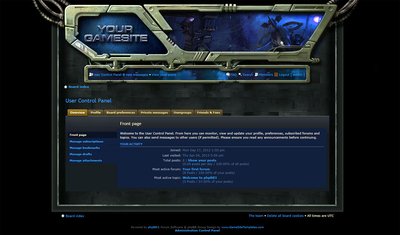 Sci-Fi Game Forum Skin phpBB