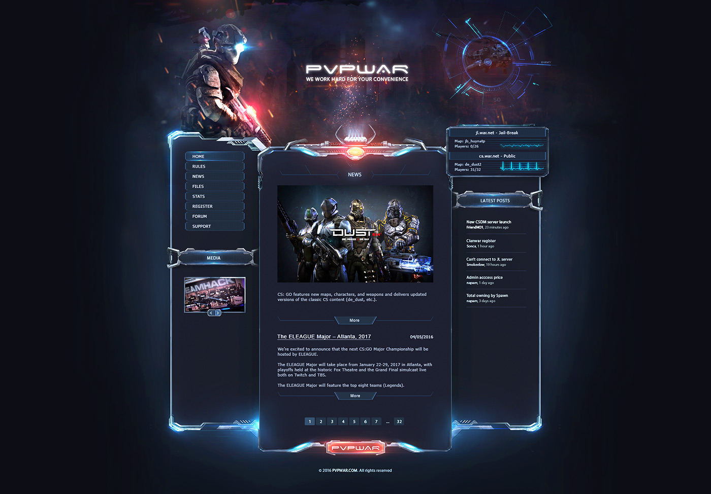 Mega War Game Web Template on Behance